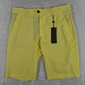 Greyson Montauk Shorts Men's 32 Yellow 10" Inseam Golf Performance Active NWT